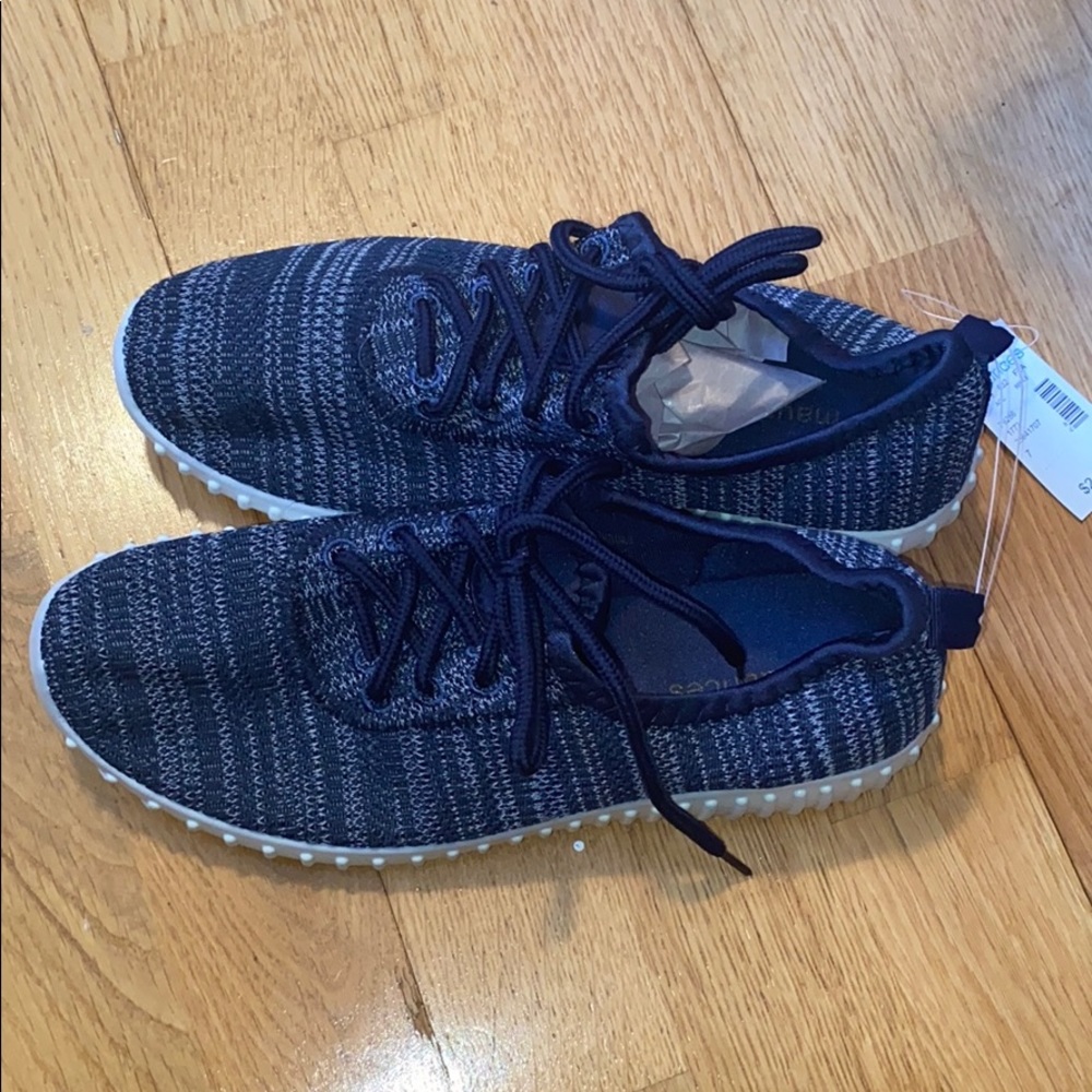 Navy blue sneakers